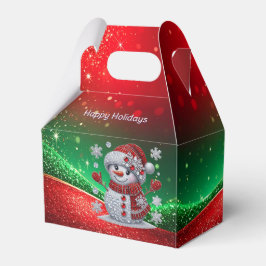 Caja Para Regalos Rhinestones Snowman Holiday Favor Box