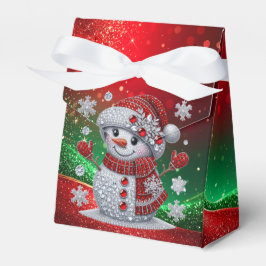 Caja Para Regalos Rhinestones Snowman Holiday Favor Box