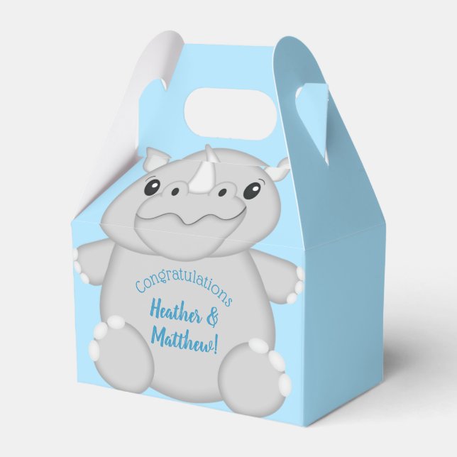 Caja Para Regalos Rhino Baby Shower Blue (Front Side)