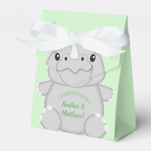 Caja Para Regalos Rhino Baby Shower Green (Front Side)