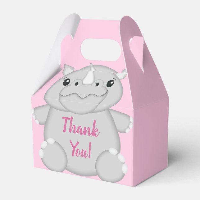 Caja Para Regalos Rhino Baby Shower Pink (Front Side)