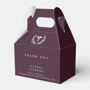 Caja Para Regalos Rico Borgoña Personalizada Caduceus+Laurel Wreath