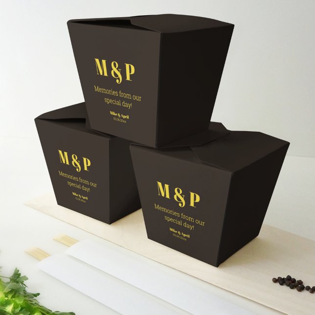 Caja Para Regalos Rico oro en el tema del Boda negro (Customize your wedding return gifts in such a way that matches your theme.)