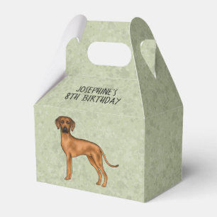 Caja Para Regalos Ridgeback Rodesiano Perro Marrón Cuerdo Con Verde