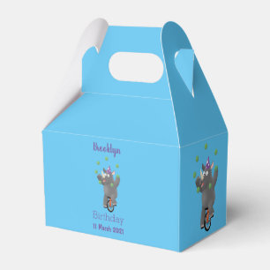 Caja Para Regalos Rinocerontes divertidos y lindos en monociclo