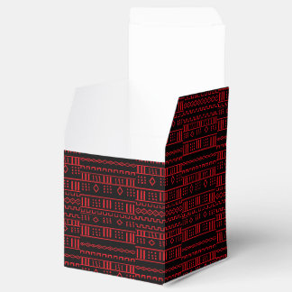 Caja Para Regalos Ritmo Carmesí Moderno Africano Rojo y Negro