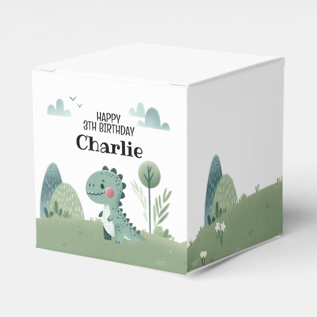 Caja Para Regalos Roarsome Dino Birthday  (Costado Anverso)