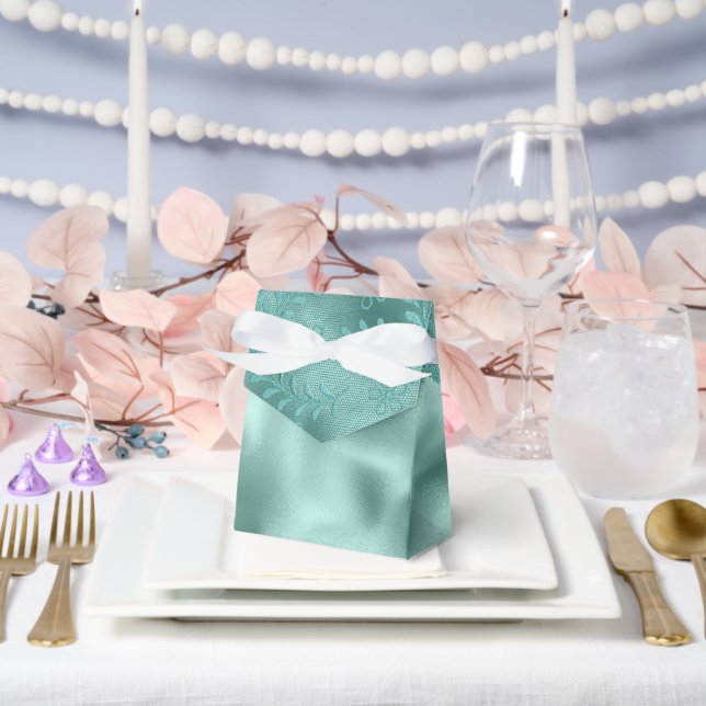 Caja Para Regalos Robin Egg Green Lace Bridal Shower (Boda)