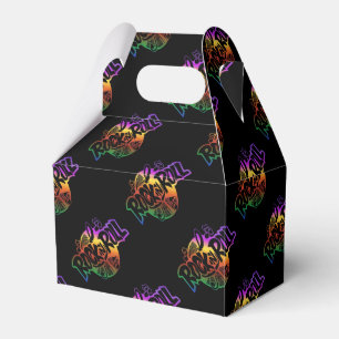Caja Para Regalos Rock y Rollo Rainbow Music Pattern Favbox