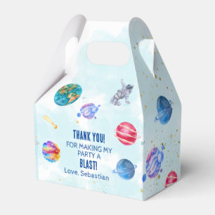 Caja Para Regalos Rocket Space Planetas niño azul Cumpleaños