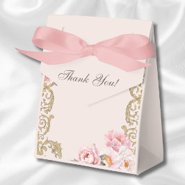 Caja Para Regalos Rococó Vintage Floral Rosa Peonía Baby Shower