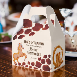 Caja Para Regalos Rodeo de cowboy cumpleaños estampado de vaca marró