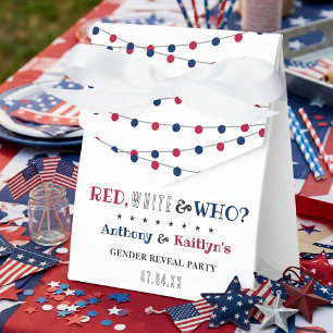 Caja Para Regalos ¿Rojo, Blanco y Quién? Fiesta de Revelación de Gén