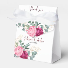 Caja Para Regalos Rojo borgoñoso romántico | Boda Floral rosa Rubor