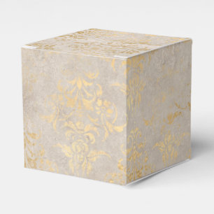 Caja Para Regalos Rojo Carmesí y Dorado Damasco Vintage