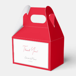 Caja Para Regalos Rojo Cereza Brillante Elegante Moderno Audaz Boda