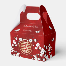 Caja Para Regalos Rojo de flores de cerezo blanco | Boda chino