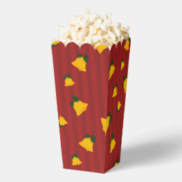 Caja Para Regalos Rojo de vacaciones Dorado Rayado Campanas Navidad