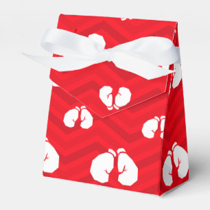 Caja Para Regalos Rojo escarlata, blanco, chevron, boxeador, guantes