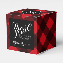 Caja Para Regalos Rojo Rústico Patrón de Cuadros de Búfalo Negro Mon