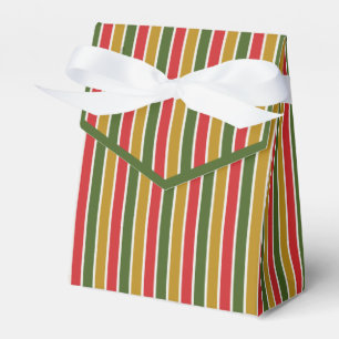 Caja Para Regalos Rojo, verde, rayado de oro