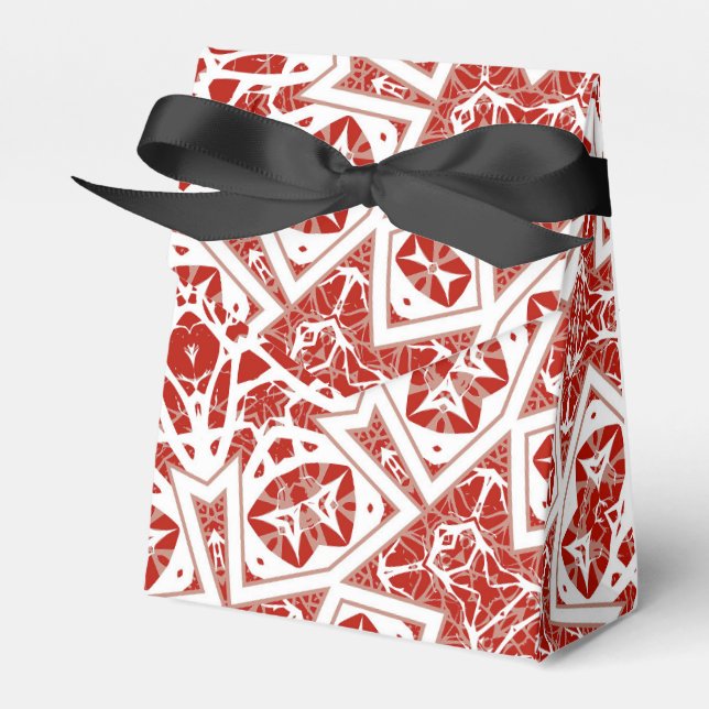 Caja Para Regalos rojo y blanco, bandana étnica (Front Side)