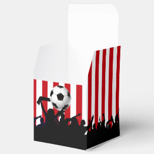 Caja Para Regalos Rojo y blanco raya los aficionados al fútbol y