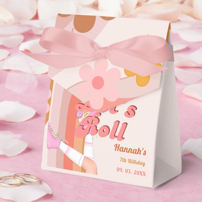 Caja Para Regalos Roll Retro Groovy Pieza de cumpleaños (Boda)