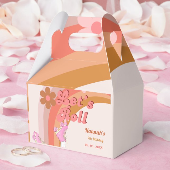 Caja Para Regalos Roll Retro Groovy Pieza de cumpleaños (Boda)