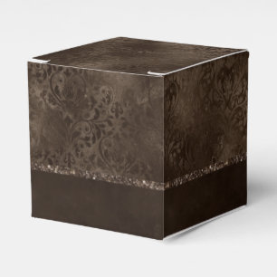 Caja Para Regalos Romance bronce de medianoche Damasco satinado