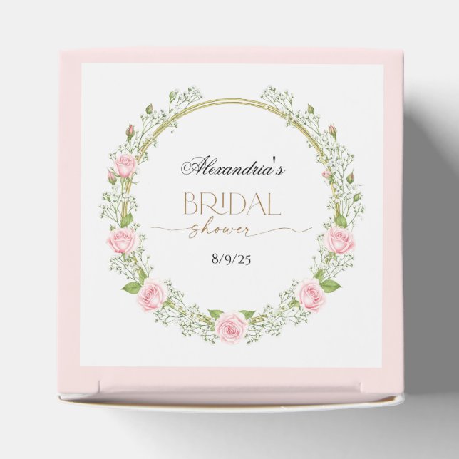 Caja Para Regalos Romance Sonrojado: Rosas Rosadas y Aliento de Bebé (Parte superior)