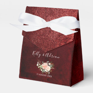 Caja Para Regalos Romántico Boda Rústico Floral Rosa de Borgoña Rubo