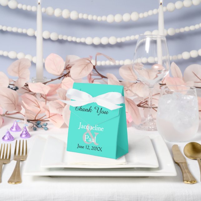 Caja Para Regalos Romántico corazón atardecer turquesa (Boda)