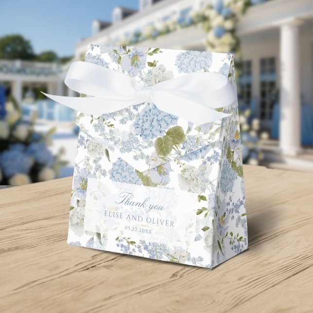 Caja Para Regalos Romántico Patrón de Alcántico Floral Azul Blanco (Subido por el creador)