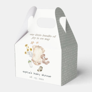 Caja Para Regalos Ropa de bebé verde Boho Género Baby Shower neutral