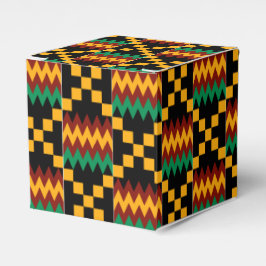 Caja Para Regalos Ropa de Kente negra, verde, roja y amarilla