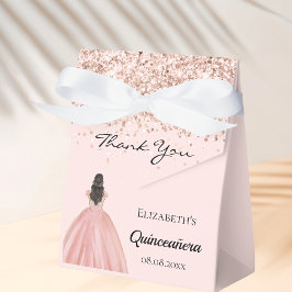 Caja Para Regalos Ropa de princesa de oro rosa Quinceanera