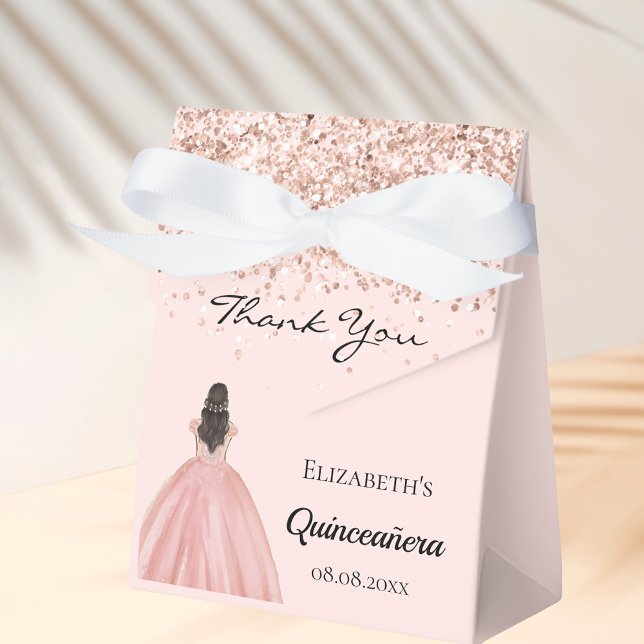 Caja Para Regalos Ropa de princesa de oro rosa Quinceanera (Subido por el creador)