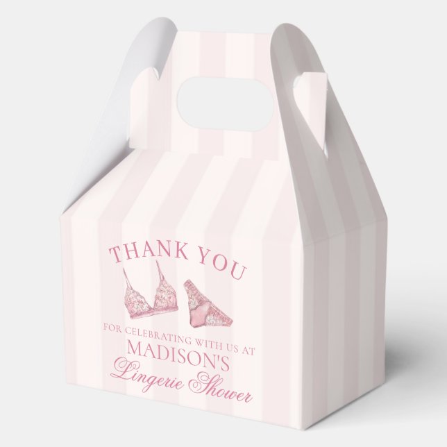 Caja Para Regalos Ropa Interior Rosa Pastel para Ducha de Despedida  (Anverso)