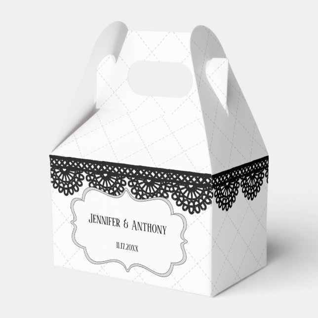 Caja Para Regalos Ropa negra en la boda blanca personalizada (Front Side)