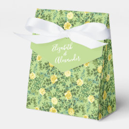 Caja Para Regalos Rosa amarillo claro y verde pálido Boda floral