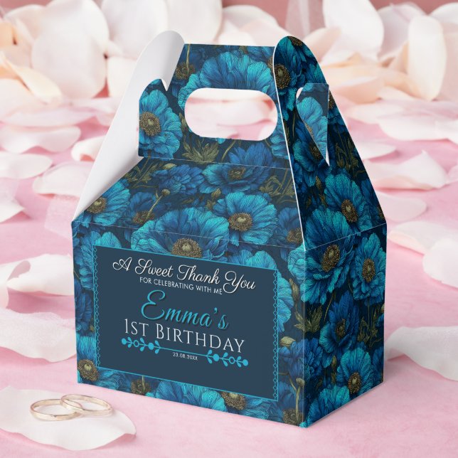 Caja Para Regalos Rosa azul lindo Gracias (Boda)