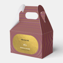 Caja Para Regalos Rosa Boda de Arco Minimalista Moderno Rosa y Oro