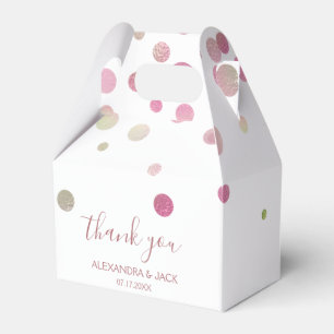 Caja Para Regalos Rosa Boda Rosa  Faux Relieve metalizado Purpurina