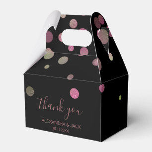 Caja Para Regalos Rosa Boda Rosa  Faux Relieve metalizado Purpurina