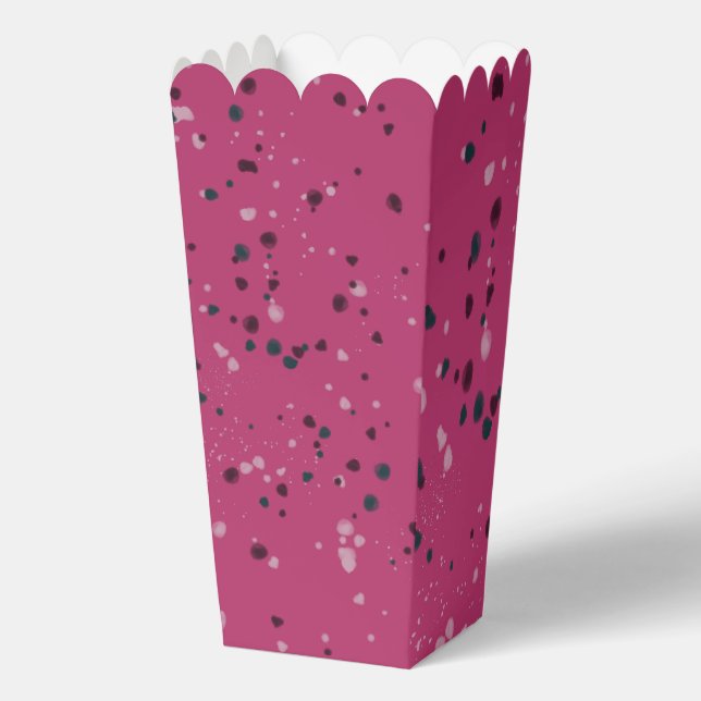 Caja Para Regalos Rosa Caliente Con Confetti (Reverso )