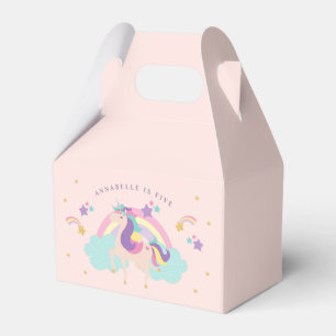 Caja Para Regalos Rosa Corto arcoiris unicornio personalizado