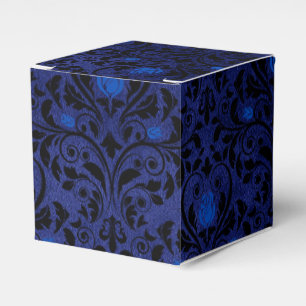 Caja Para Regalos Rosa Damaskina Gótica Negra y Azul