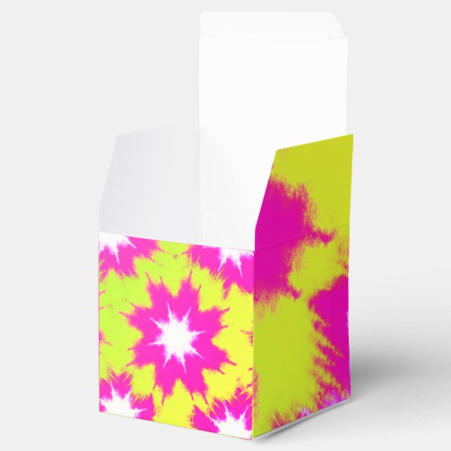 Caja Para Regalos Rosa de brillo moderno tinte amarillo verde (Abierto)