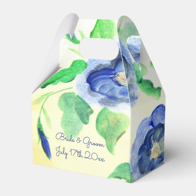 Caja Para Regalos Rosa de color azul oscuro (Reverso)